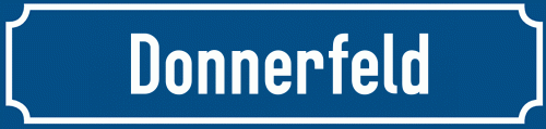 Straßenschild Donnerfeld