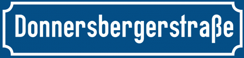 Straßenschild Donnersbergerstraße zum kostenlosen Download