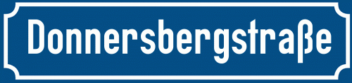 Straßenschild Donnersbergstraße zum kostenlosen Download