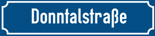Straßenschild Donntalstraße zum kostenlosen Download