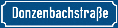 Straßenschild Donzenbachstraße zum kostenlosen Download