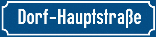Straßenschild Dorf-Hauptstraße