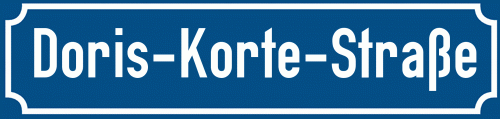 Straßenschild Doris-Korte-Straße