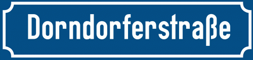 Straßenschild Dorndorferstraße zum kostenlosen Download