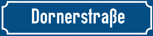 Straßenschild Dornerstraße