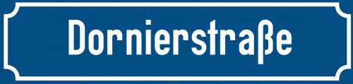 Straßenschild Dornierstraße