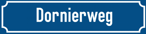 Straßenschild Dornierweg