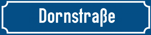 Straßenschild Dornstraße
