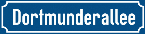 Straßenschild Dortmunderallee