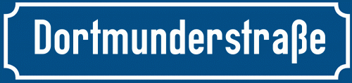 Straßenschild Dortmunderstraße zum kostenlosen Download