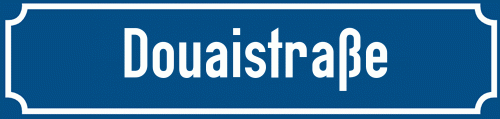 Straßenschild Douaistraße zum kostenlosen Download