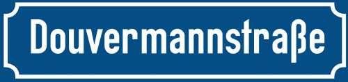 Straßenschild Douvermannstraße zum kostenlosen Download