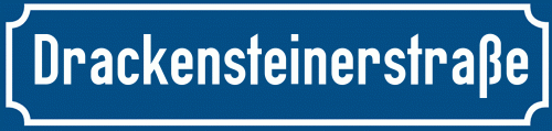 Straßenschild Drackensteinerstraße