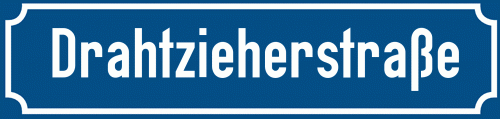 Straßenschild Drahtzieherstraße