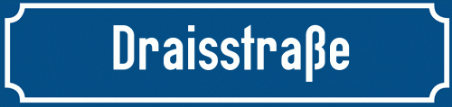 Straßenschild Draisstraße zum kostenlosen Download