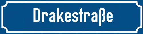 Straßenschild Drakestraße zum kostenlosen Download