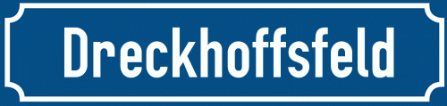 Straßenschild Dreckhoffsfeld