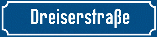 Straßenschild Dreiserstraße