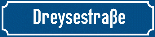 Straßenschild Dreysestraße zum kostenlosen Download