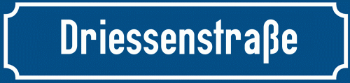 Straßenschild Driessenstraße
