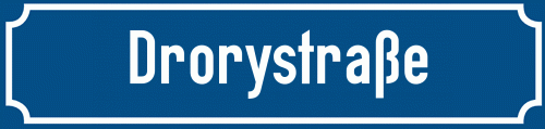 Straßenschild Drorystraße zum kostenlosen Download