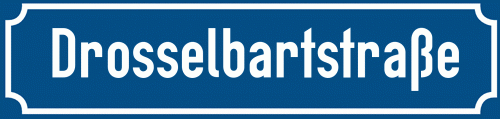 Straßenschild Drosselbartstraße zum kostenlosen Download