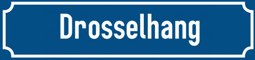 Straßenschild Drosselhang zum kostenlosen Download