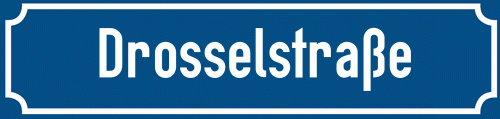 Straßenschild Drosselstraße zum kostenlosen Download