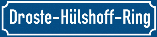 Straßenschild Droste-Hülshoff-Ring