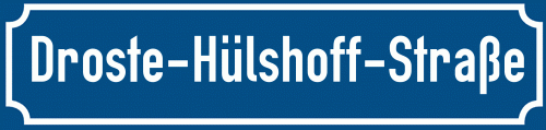 Straßenschild Droste-Hülshoff-Straße