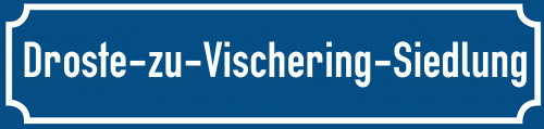 Straßenschild Droste-zu-Vischering-Siedlung zum kostenlosen Download