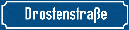 Straßenschild Drostenstraße zum kostenlosen Download