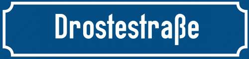 Straßenschild Drostestraße zum kostenlosen Download