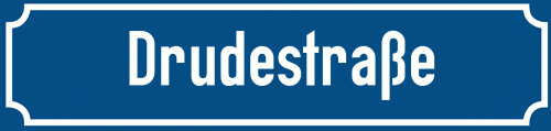 Straßenschild Drudestraße zum kostenlosen Download