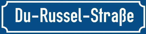 Straßenschild Du-Russel-Straße