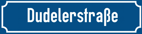 Straßenschild Dudelerstraße