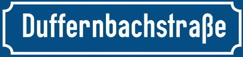 Straßenschild Duffernbachstraße zum kostenlosen Download