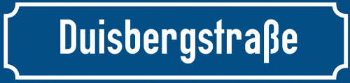 Straßenschild Duisbergstraße