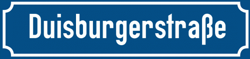 Straßenschild Duisburgerstraße zum kostenlosen Download