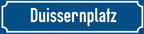 Straßenschild Duissernplatz