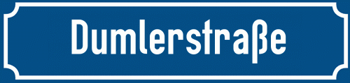 Straßenschild Dumlerstraße