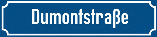Straßenschild Dumontstraße