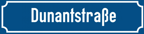 Straßenschild Dunantstraße
