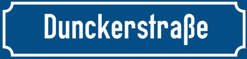Straßenschild Dunckerstraße zum kostenlosen Download