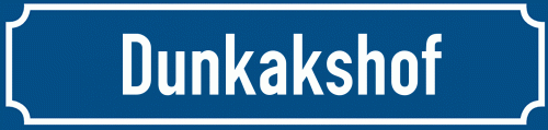 Straßenschild Dunkakshof zum kostenlosen Download