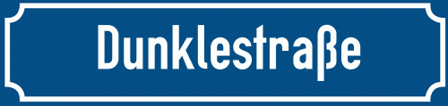 Straßenschild Dunklestraße zum kostenlosen Download