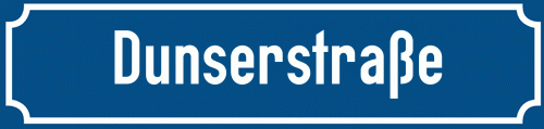 Straßenschild Dunserstraße
