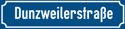 Straßenschild Dunzweilerstraße zum kostenlosen Download