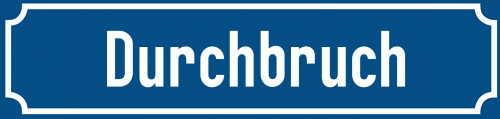 Straßenschild Durchbruch zum kostenlosen Download