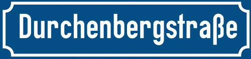 Straßenschild Durchenbergstraße zum kostenlosen Download